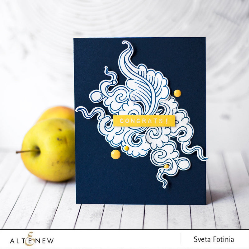 Navy blue and yellow congrats card