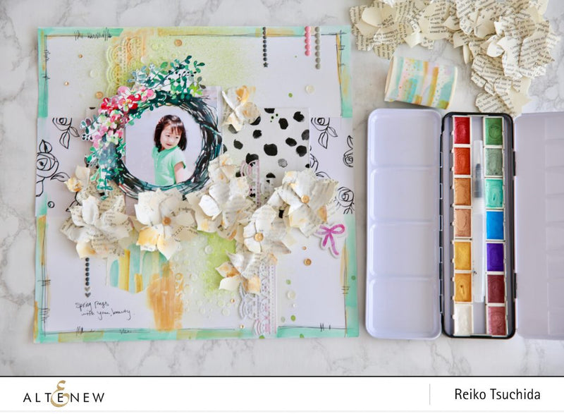DIY Book Page Flowers for Scrapbook Layouts feat. Succulent Layering Die Set