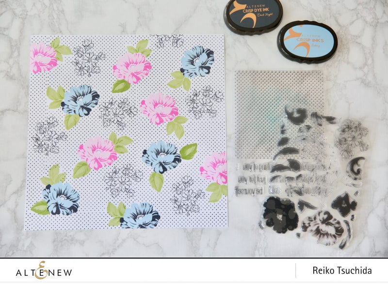 DIY Patterned Paper feat. Altenew Floral and Dot Stamp Sets