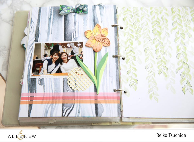 Scrapbook Mini Album Page feat. Craft-A-Flower: Daffodil Layering Die Set