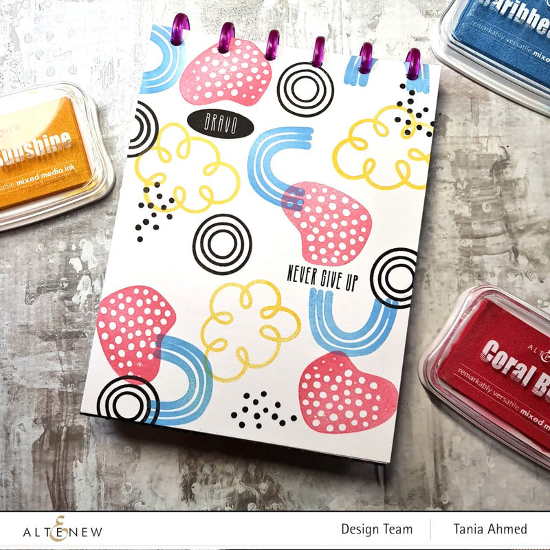 Retro Stamped Art Journal Page