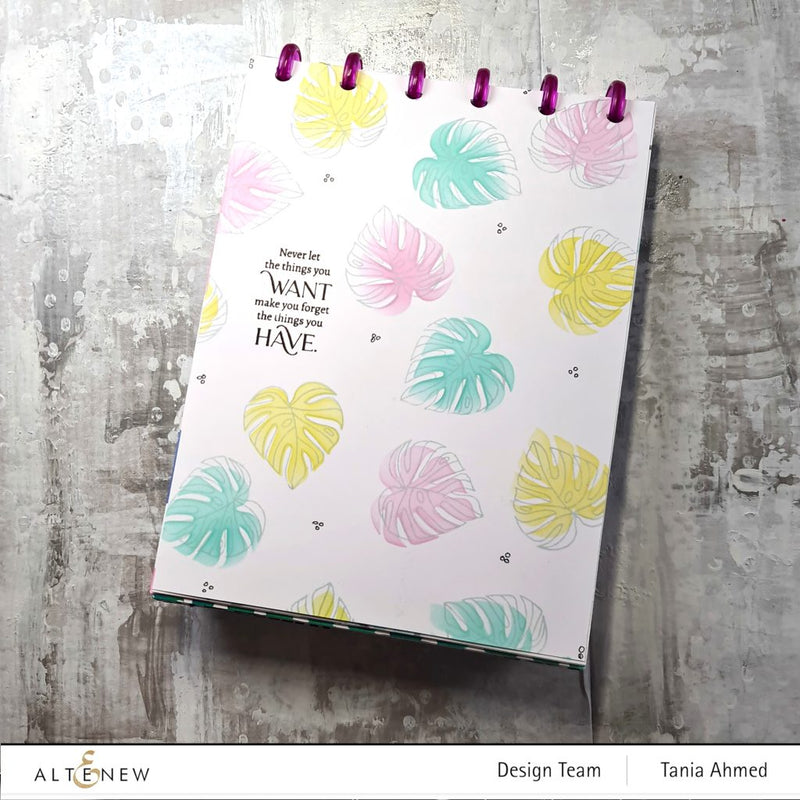 Pastel Monsteras Art Journal Page