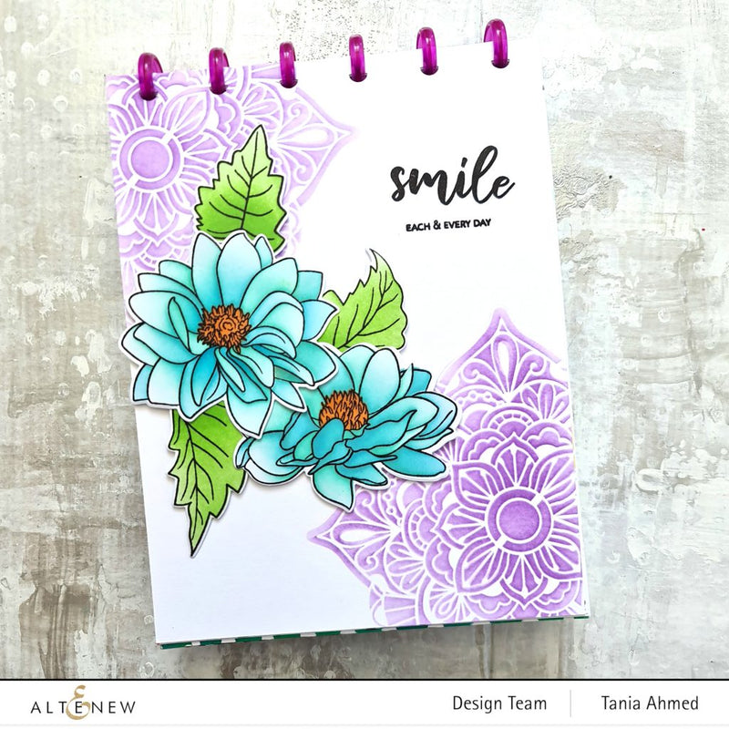 Dazzling Dahlias Art Journal Page