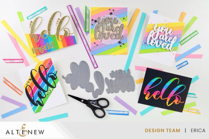 The photo shows five cards made with various coloured cardstocks