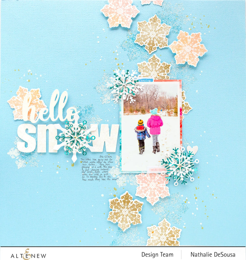 Textured Winter Scrapbook Layout