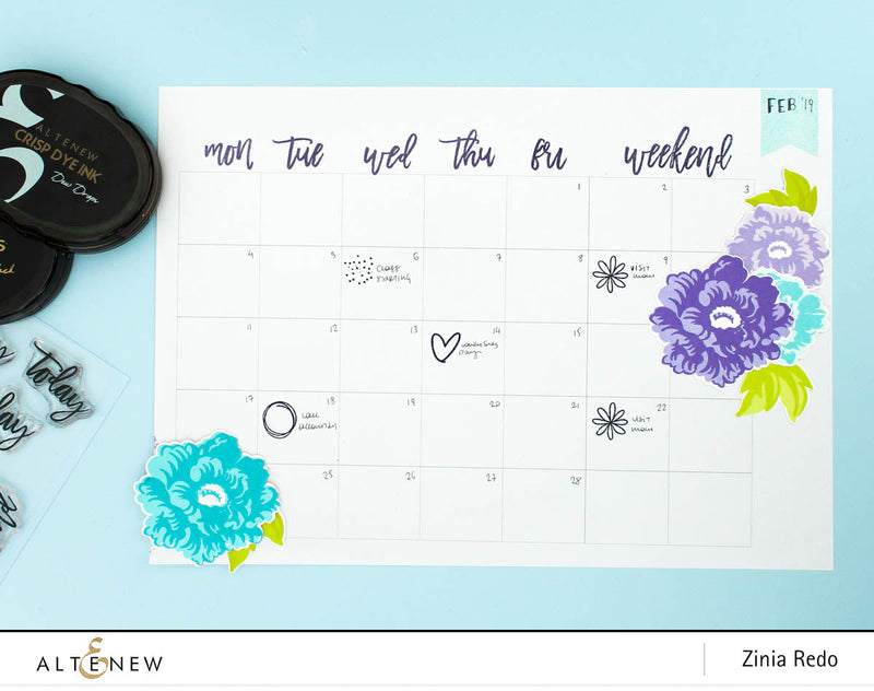Monthly Calendar with Altenew Stamps