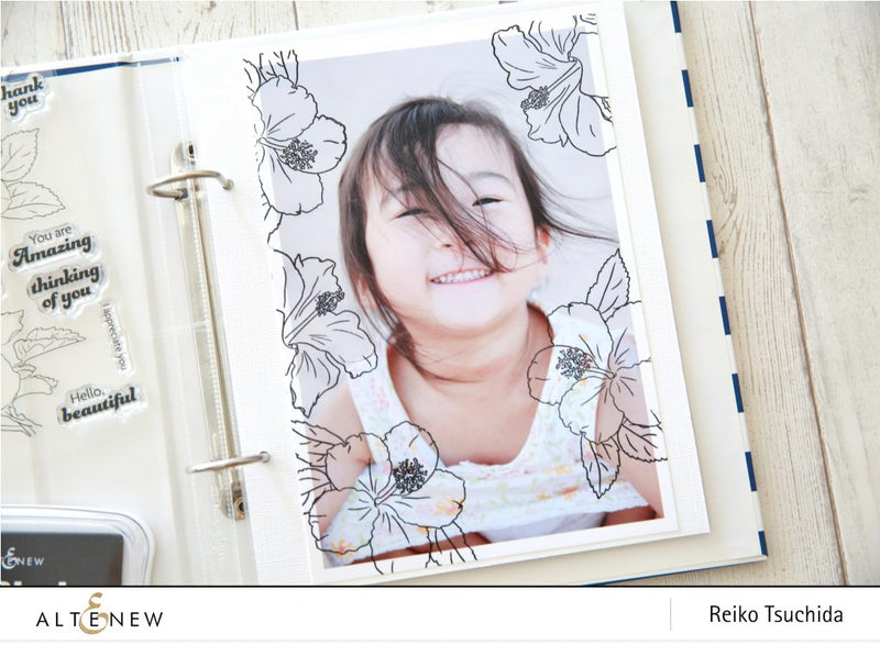 How to Use an Outline Stamp on Your Scrapbook Photos (feat. Paint-A-Flower Stamp Set)