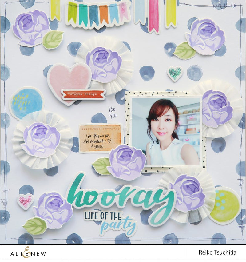 Simple Floral Scrapbook Layout feat. Rosy Outlook Stamp Set