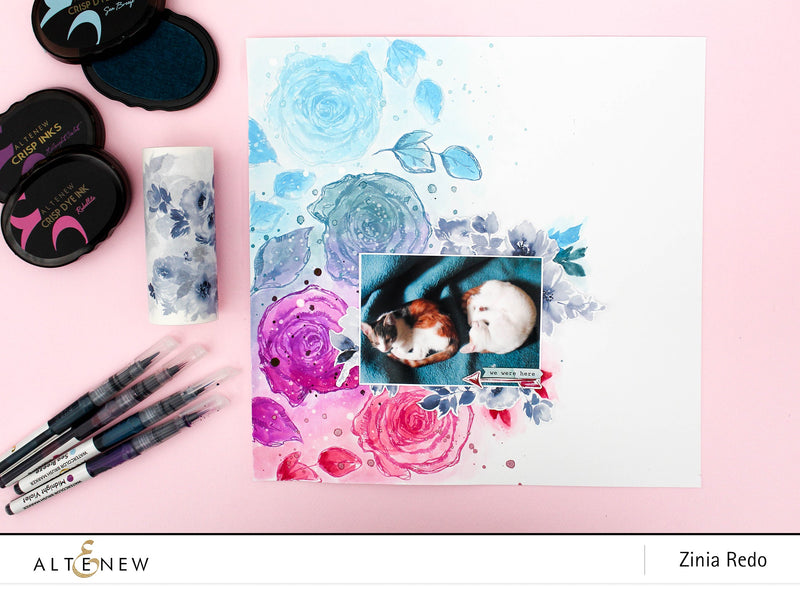 Video: Watercolor Inked Rose Background