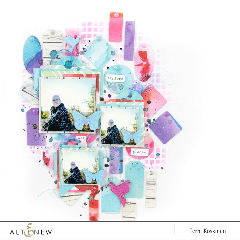 Handmade Tags on a Scrapbook Layout