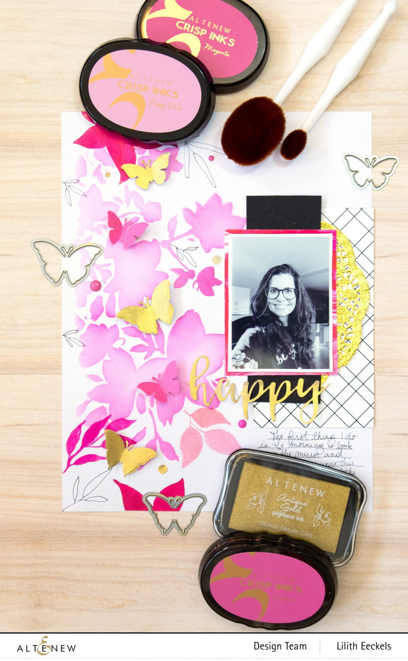 Blending on a Layout feat. Floral Drape Stencil