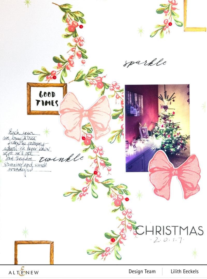 Bountiful Branch and Holiday Bow Christmas Layout