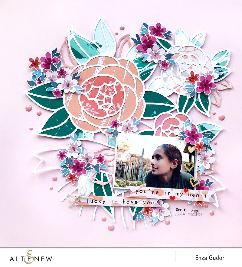 Floral Layout with 6x6 Paper Packs