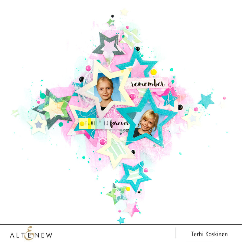 Nesting stars scrapbook layout