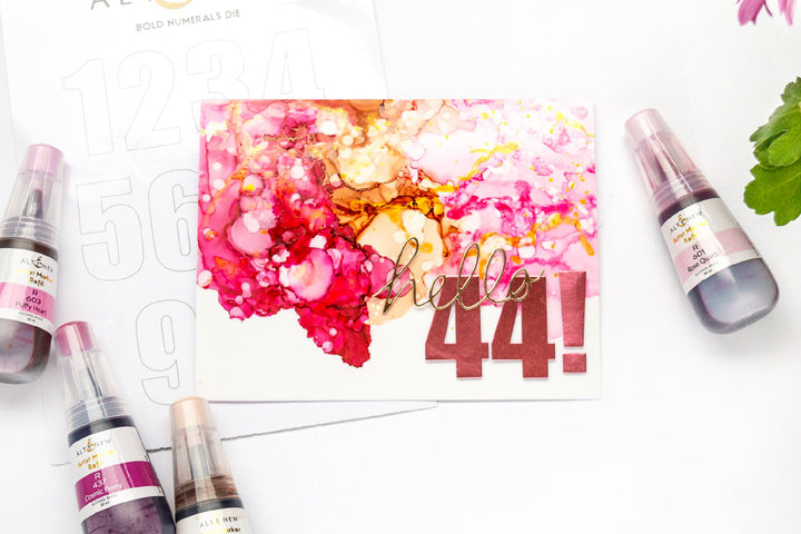Handmade card with alcohol ink art