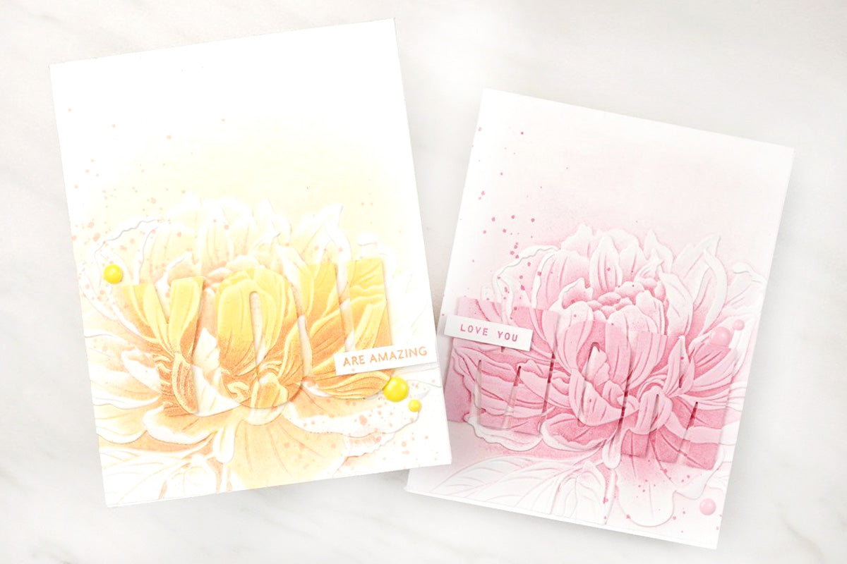 Original Hand Painted Greeting Card - Five Multicoloured Heart Flowers |  eDgE dEsiGn London