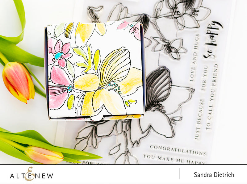 Stamped Treat Box with Sketchy Floral Stamp Set