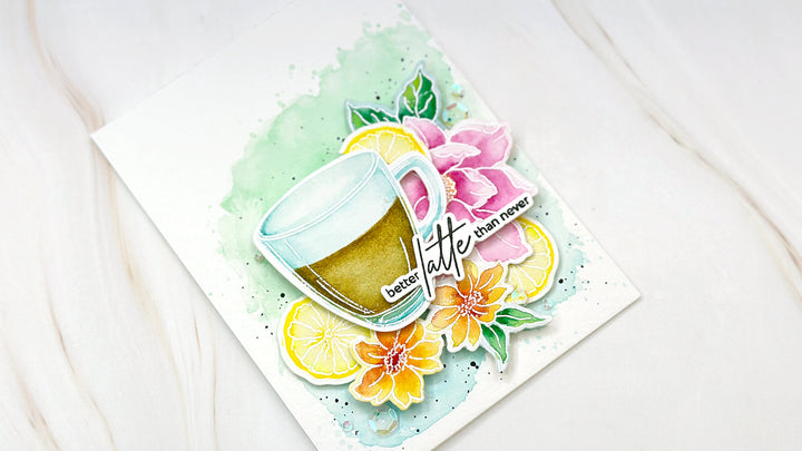 Watercolor Cozy Mornings floral card