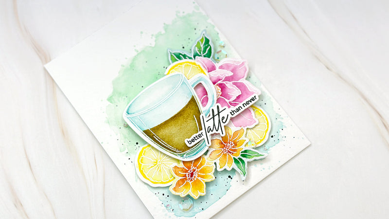 Fresh & Colorful Watercolor Card with Cozy Mornings