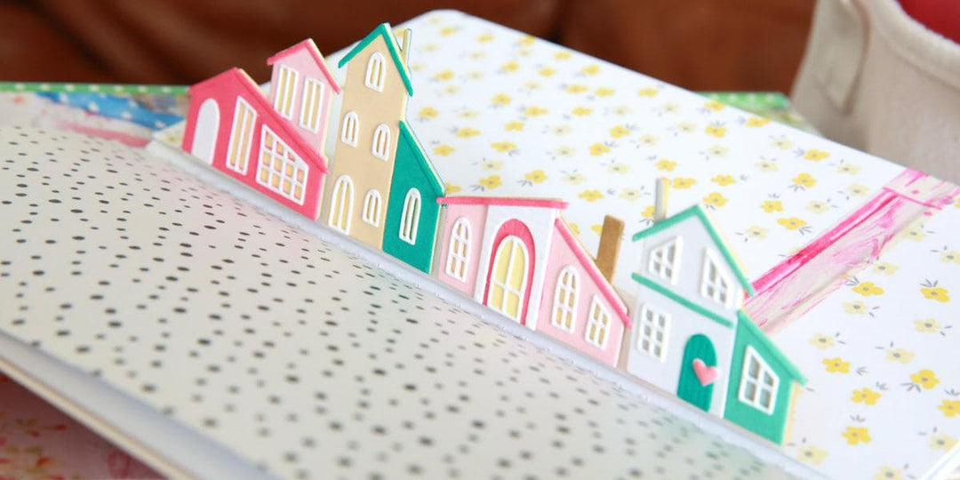 die-cut houses for a mini album