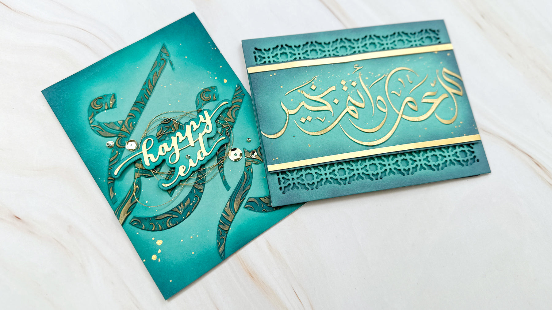 Elegant handmade Eid cards featuring Altenew Eid products