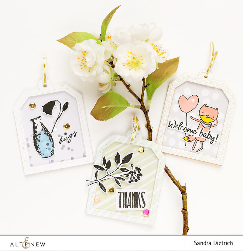 Shaker Tags with Different Altenew Stamp Sets