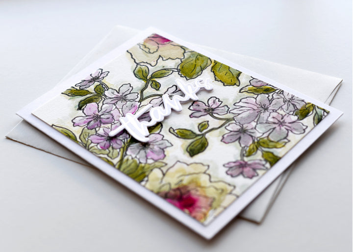 Two Ways to Use One Stamped Background and Artists' Watercolor Tubes