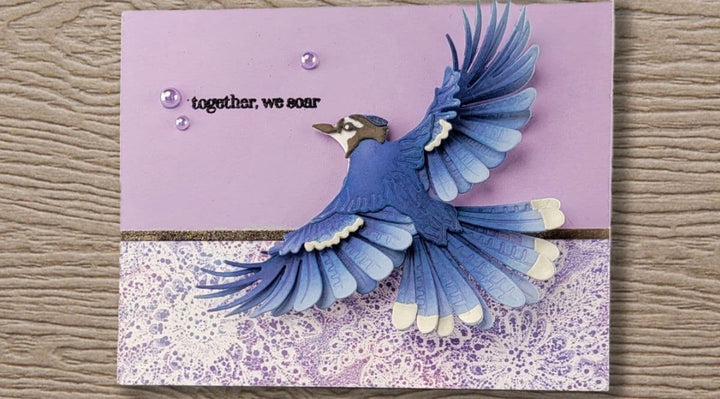 stamping with bird themed stamps and dies