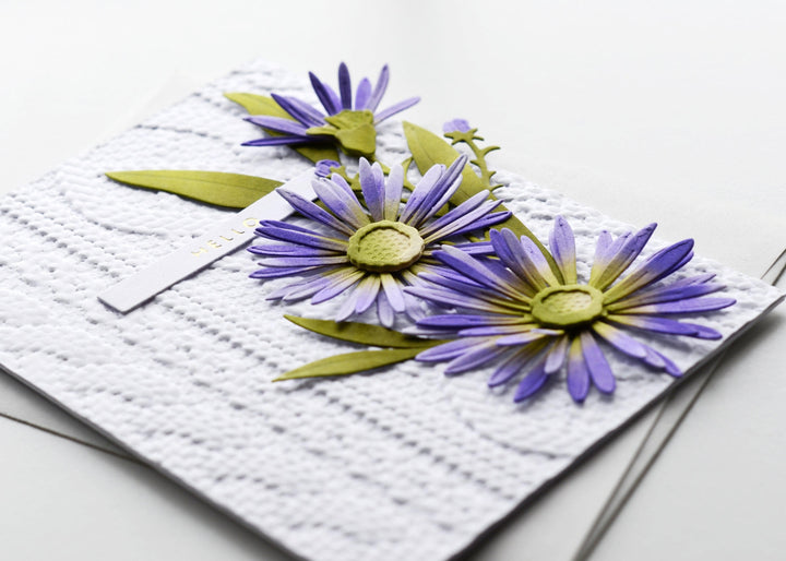 How to Make a CAS Card with Altenew Craft-A-Flower: Asters and Embossed Background