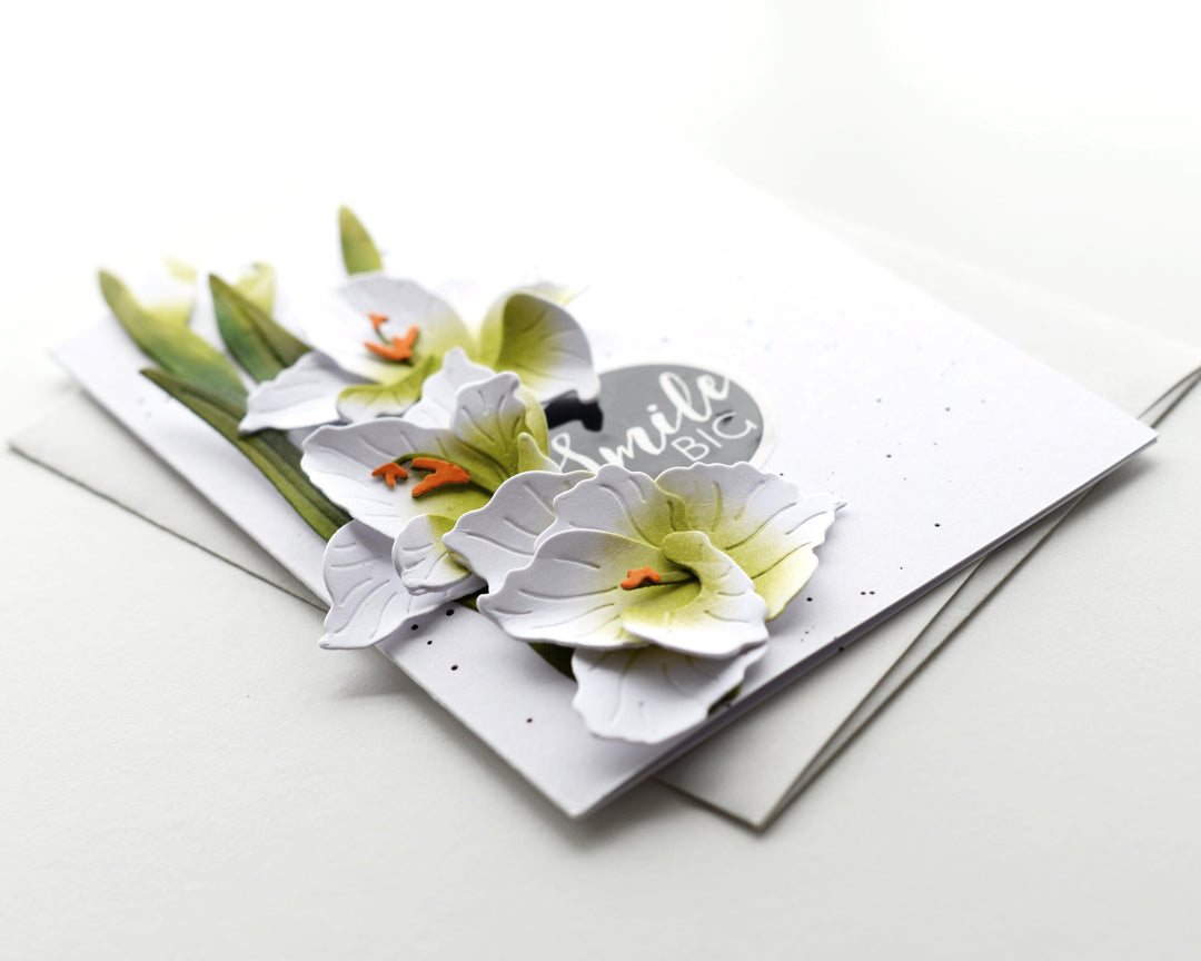 Elegant Clean & Simple Card Using Craft-A-Flower: Gladiolus Die Set