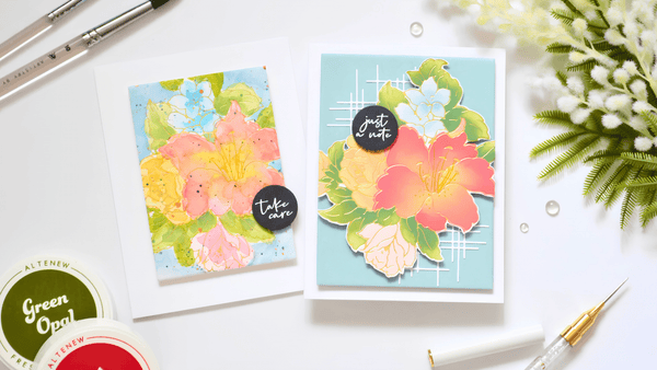 One Lily Bouquet, Two Looks - Stencil Blending vs Watercolor