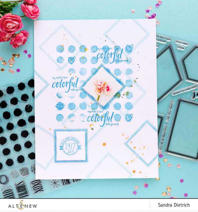 Fun Layout with Geo Frames Stamp Set