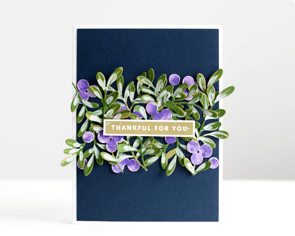 How to Turn Holiday Greenery Dies into Summer Card Foliage