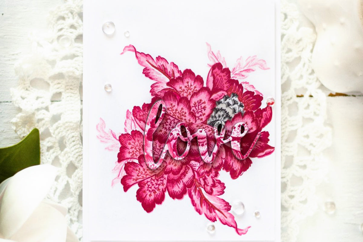Handmade card with stamped florals