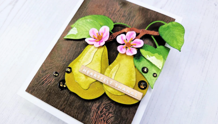 Textured Backgrounds + Watercolor Layered Pears