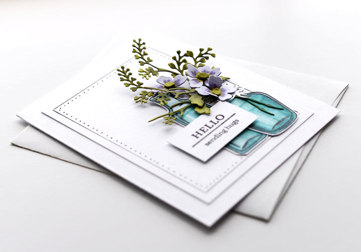 CAS handmade card with an apothecary design