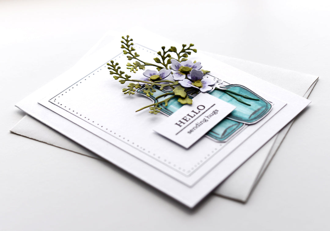 CAS handmade card with an apothecary design