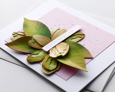 Fun and Dimensional Thank You Card with Pistachios Layering Die Set