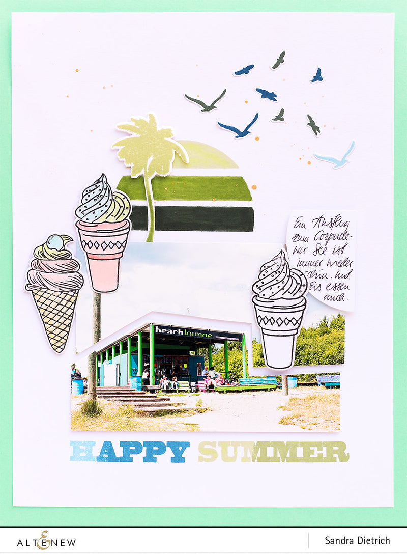 Summer Swirls on a Scrapbook Layout