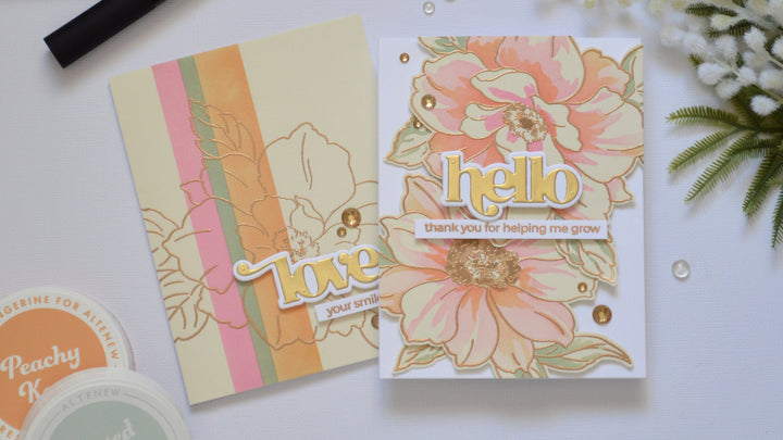 Two modern floral cards.