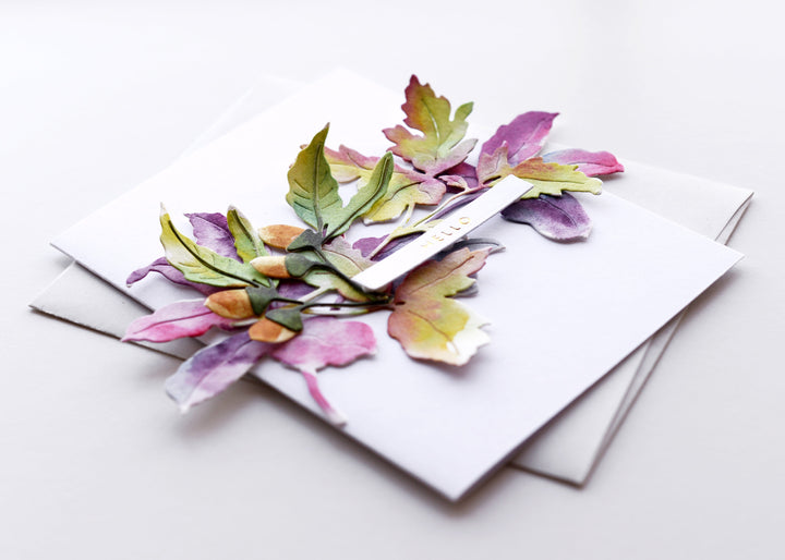Colourful Autumn Leaves with Watercolor Compact Sets