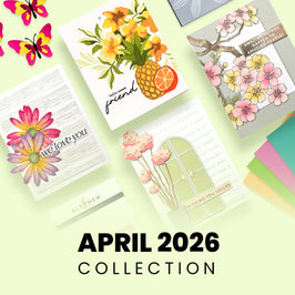 April 2026 8" x 11" Anniversary Stamp Set, Dies, Stencils, Multi-Color Cardstock Pack, Sentiments, & MORE!