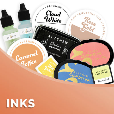 crisp dye inks for cardmaking, scrapbooking, mini inks, mixed media inks, re-inkers