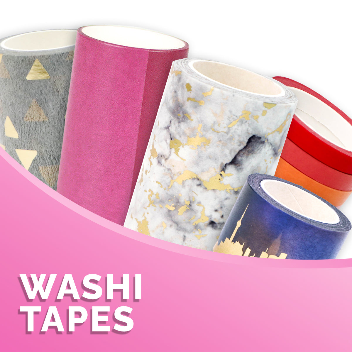 Altenew Swirlies in Pink Washi Tape