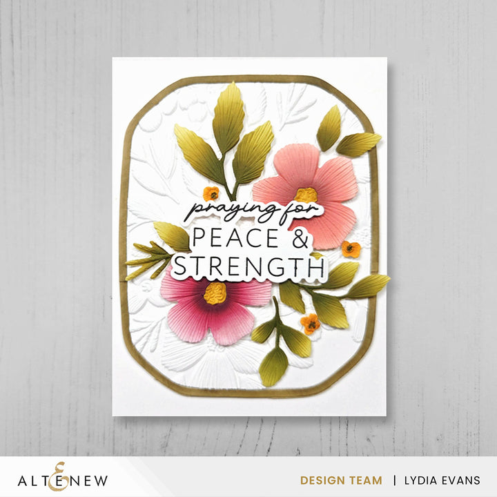 Altenew Zero-Waste Embroidered Florals die set with intricate floral die cuts on white background for paper crafting projects.