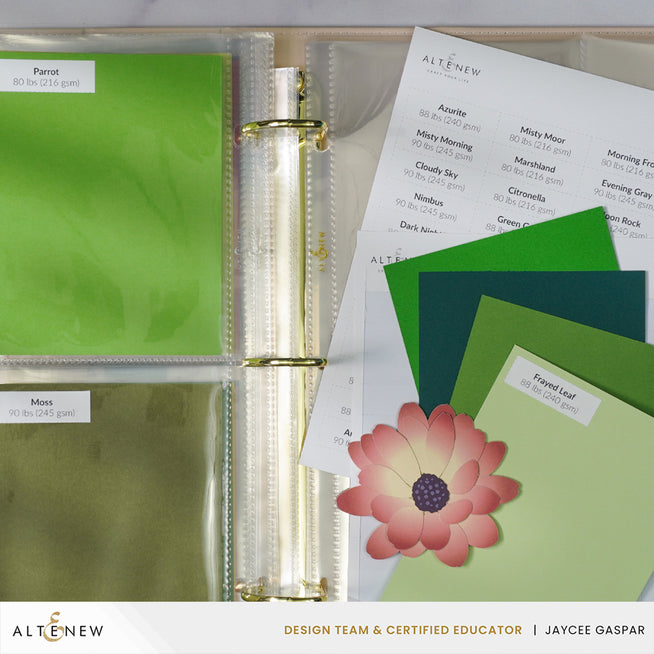 Altenew ivory three-ring album with pocket pages, featuring a sleek ivory cover and sturdy binding for scrapbooking or photo storage.