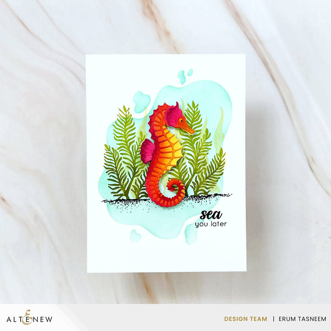 【タグあり】 turtle seahorse Mini Delight: Graceful Seahorse Stamp & Die Set | Altenew