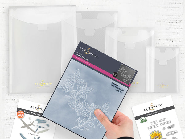 Identify the storage pocket size that best fits your crafting supplies