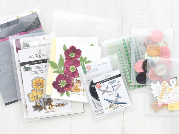 Place your supplies and coordinating products as you prefer