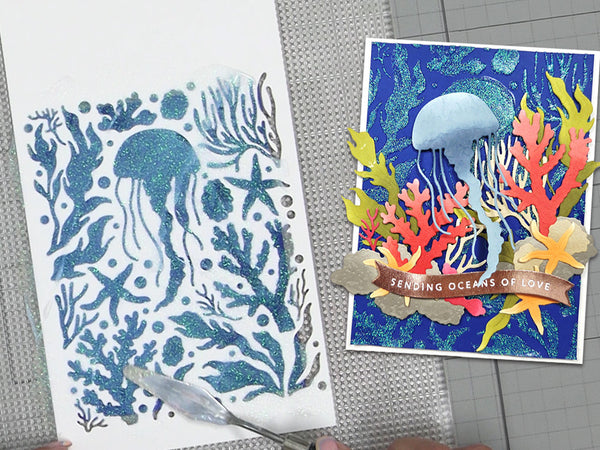 Use the cutouts as focal points and the negative die-cut as a stencil or on another project.